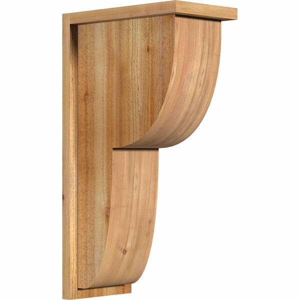 Ekena Millwork Crestline Rough Sawn Corbel w/Backplate, Western Red Cedar, 8"W x 14"D x 26"H COR08X14X26CRE01RWR - main